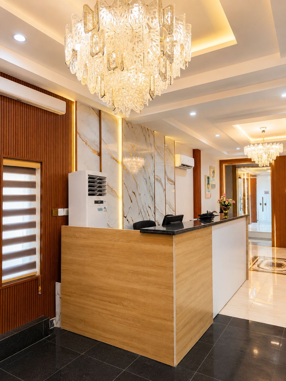 Hotel reception lobby